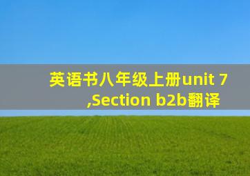 英语书八年级上册unit 7,Section b2b翻译